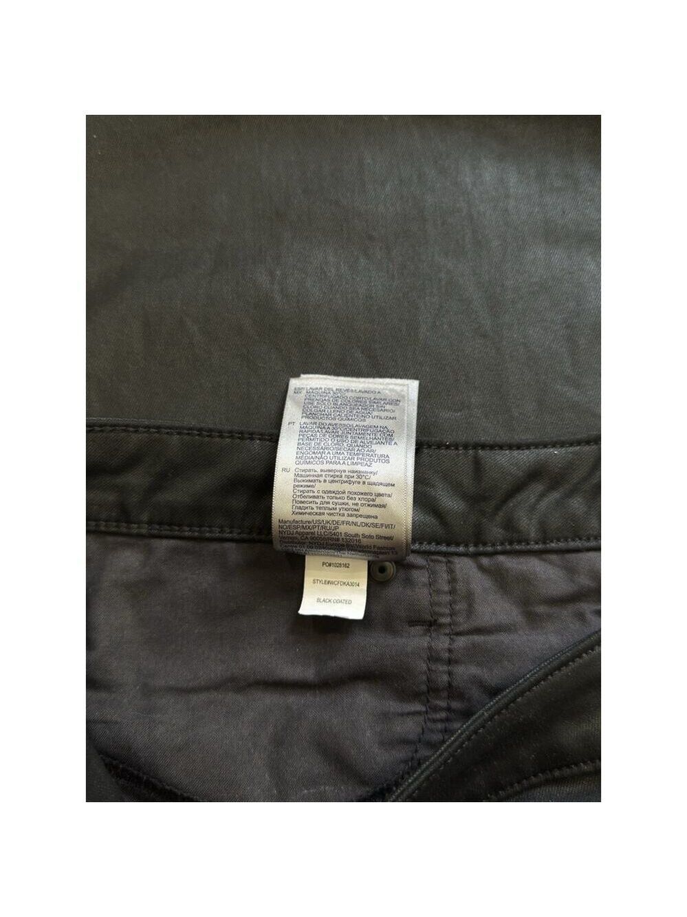 NYDJ Black Pants Women's Sz 22W Teresa Wide Leg Coated Jeans Crop Faux Leather - Picture 5 of 6
